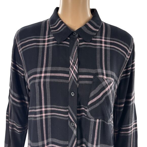 Rails Onyx Slate Blush Hunter Plaid Button Down Top - Picture 4 of 11